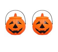 2 Pieces Halloween Covered Gourd-Bis Bucket Candy Bucket, Halloween Parties Supplies Gourd-Bis Candy Basket, Gourd-Bis Candy Bucket Trick or Treat Bucket for Halloween Decoration
