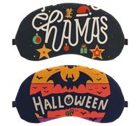 2 Pieces Halloween Letters Sleep Mask Cover, Eye Mask for Men Women, Breathable Sleeping Eye Masks, Zero Eye Pressure for Sleeping