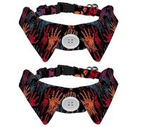 2 Pieces Halloween Zombie Hand Dog Bow Ties Shirt Lapel Style Cat Kitten Collars Attachment Dog Collar with Bow Ties for Small Cats Puppies Pets