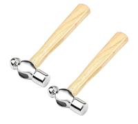 2 Pieces Hammer Set Round Head with Wooden Handle Jewelry Making Tools for Mechanical Workshop Construction Round Head with Wooden Handle