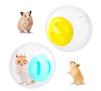 2 Pieces Hamster Ball, Common Wheel, 14.5 cm Runball, Transparent Toy for Rodents, Rats, Gerbils (Blue Yellow)