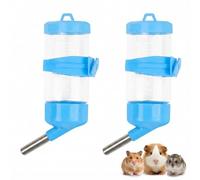 2 Pieces Hamster Water Bottle Small Animal Water Dispenser Pet Drinking Bottle Hamster Cage Accessories for Syrian Dwarf Hamsters, Gerbils Mice Rats Guinea Pigs Rabbits Chinchillas (80ml-Blue)