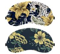 2 Pieces Hand Drawn Flowers Dark Background Eye Mask, Sleep Mask for Side Sleeper, Soft Sleeping Eye Mask for Women Men, Complete Light Blocking, Zero Pressure Night Blindfold