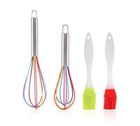 2 Pieces Hand Mixer, 2 Pieces Silicone Oil Brush, Handheld Whisk, Kitchen Gadget Mixer, Suitable for Home and Restaurant