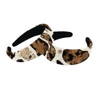 2 Pieces Headbands for Women Ladies, Non Slip Makeup Headband, Yellow Leopard Wide Top Turban Hair Bands Hoops for Shower