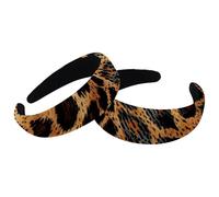 2 Pieces Headbands for Women Ladies, Non Slip Makeup Headband, Yellow Leopard Wide Top Turban Hair Bands Hoops for Shower