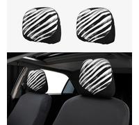2 Pieces Headrest Covers for Cars Elastic Car Headrest Protectors Black and White Striped Heart SUV Headrest Cover Funny Seat Accessories