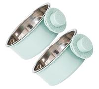 2 Pieces Heavy Duty Hanging Dog Bowls 650ml Capacity Rustproof Stainless Steel Dish For Cage Mounting Anti Tip Design Oxidation Resistant Dog Bowl