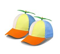 2 pieces Helicopter Propeller Beanie,Propeller Hat Cap with Propellers Funny Multicolor Propeller Unisex Outdoor Hat Sun Hat with Visors Suitable for adults -adjustable size（orange）
