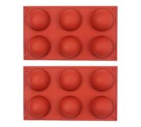 2 Pieces Hemispherical Silicone Molds, 6-Piece Baking Molds, Silicone Baking Molds, Chocolate Molds, Cake Molds, Jelly Molds