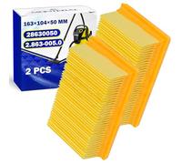 2 Pieces Hepa Filter for Vacuum Cleaner with a Size of 163x104x50 mm with Original Code 2.863-005.0 28630050 for Karcher - MONTERAL