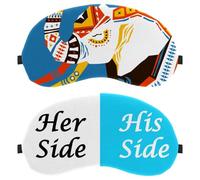 2 Pieces Her Side and His Side White Blue Eye Mask, Sleep Mask for Side Sleeper, Soft Sleeping Eye Mask for Women Men, Complete Light Blocking, Zero Pressure Night Blindfold