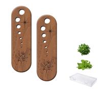 2 Pieces Herb Stripper Wooden Leaf-Shaped Vegetable Separator Vegetable Leaf Separator Pottery Herb Stripper Tool Supplies for Variety of Herbs and Vegetables（Wooden）
