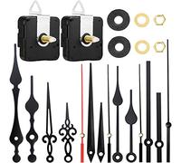 2 Pieces High Torque Long Shaft Clock Movement Mechanism with 5 Different Pairs of Hands Clock Repair Parts Replacement