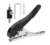 2 Pieces Hole Punch Manual Edge Band Plier Punching Tool Heavy Duty Steel Construction Handheld Portable Suitable for DIY Craft Adults Office, Black 8mm, 13cmx9cm