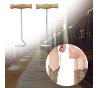 2 Pieces Horse Boot Pulls Hooks Wood Handle Iron Equestrian Tools Men Women Comfortable