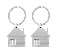 2 Pieces House Shaped Keyring, Creative Pendant Keychain Zinc Alloy Home Keyring for Keys, Handbag, Housewarming Gift