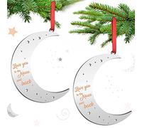 2 Pieces I Love You to The Moon and Back Christmas Ornament Christmas Tree Ornament Mr and Mrs Couple Married Wedding Decoration Ornament Moon Ornament Baby Ornament Holiday Xmas Party Present