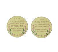 2 pieces I wish you to ride the waves and rush towards the infinite vast scenery Enamel Pins, 1.6“ Inspirational Motivational Phrase Lapel Pins, Graduation Message Birthday New Year Christmas