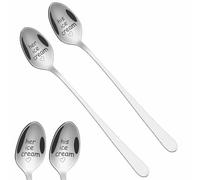 2 Pieces Ice Cream Engraved Spoons His & Hers Couple Gift Idea Anniversary Wedding Valentines Wife Husband Boyfriend Girlfriend Engagement Stainless Steel Coffee Tea Dessert Silverware