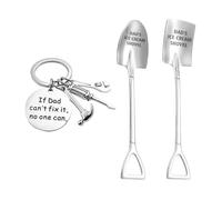 2 Pieces Ice Cream Scoops and 1 Piece Keychain, Stainless Steel Dessert Scoops, Daddy Ice Cream Scoops, Kitchen Tools, Fun Gifts.