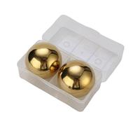 2 Pieces Ice Cubes Quickly Cooling Stainless Steel Ice Spheres for Vodka Dad Men Diameter 60 mm Gold