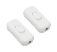 2 Pieces in-Line Switch, Inline Dimmer Switch, in-Line Light Switch, Torpedo Switch, Two-Wire Double Cut Switch, Appliance Switch Controller, Suitable for Lamps, Small Appliances