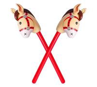 2 Pieces Inflatable Horse Head Sticks, Inflatable Horse Toys, Horse Racing Game Props, Theme Party Decorations, Cowboy Balloons, Children's Birthday Decorations (Red)