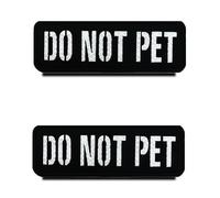 2 Pieces Infrared IR Reflective Dog Patch Removable Do Not Pet Tags Hook and Loop Service Dog Puppy Vest Harness Patches Attachment for Medium Large Dogs Animals -Do Not Pet
