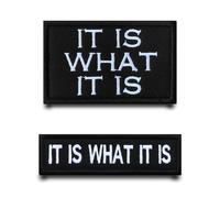 2 Pieces It is What It is Tactical Patches Full Embroidered Emblem Appliques Loop and Hook Fastener Military Flag Patch for Backpacks,Vest,Bags,Clothes,Jacket,Jeans,Caps
