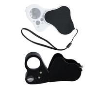 2 Pieces Jewelers Loupe, Pocket Magnifier with LED and UV Light, Folding Magnifying Glass, Illuminated Jewelers Loupe, for Jewelry Diamond Gem Coin Stamp Watches Rock 30X 60X 90X