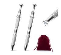 2 Pieces Jewelry Grabber, Stainless Steel Tweezers Picker, Pen Piercing Pliers, Piercing Ball Grabber, Suitable for Jewelry, Electronic Components, Ic Chips and Small Parts (Silver)