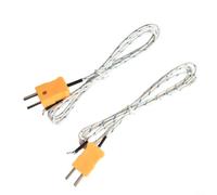 2 Pieces K Type Temperature Probe Wire 1m High Heat Sensor Line For Gas Liquid And Solid Measurement Compatible With Tm902c Tes1310 Tm6801 Digital Meter Fast Response Naked Junction Flat Copper