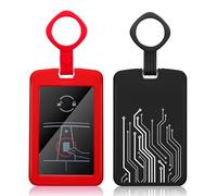 2 Pieces Key Card Holder Case for Tesla, Silicone Key Card Holder Compatible with Tesla Model 3 Y S X Key Cards, Black and Red