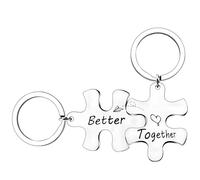 2 Pieces Keychains for New Parents, Stainless Steel Printed Keychains, Creative Puzzle Block Keychains, Newborn Family Keychain Combination, Announcement Gifts for Expectant Fathers and Mothers