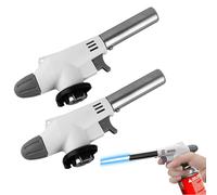 2 Pieces Kitchen Blow Torch Cooking Blow Torch Gas Torch Flame Adjustable Gas Butane Culinary, Kitchen Butane Torchfor Home and Outdoor, Baking, Cooking, Camping and BBQ