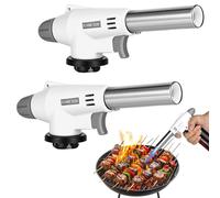 2 Pieces Kitchen Blow Torch Cooking Blow Torch Gas Torch Flame Adjustable Gas Butane Culinary, Kitchen Butane Torch for Home and Outdoor, Baking, Creme Brulee, BBQ, Crafting Making, Light Soldering