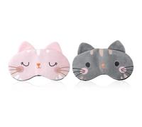 2 Pieces Kitten Eye Mask, Cute Cartoon Eye Mask, Sleep Blackout Eye Mask, Adjustable Eye Mask, Plush Comfortable Eye Mask