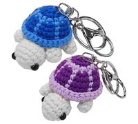 2 Pieces Knitted Turtle Keychain, Mini Turtle Keychain, Wool Crochet Pendant, Cute Bag Accessories, Fun Gift Keychain