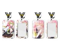 2 Pieces Lanyard Badge Holder Card Holder Ghost Slayer Kanroji Mitsuri Anime | For ID Cards, Keys, Office, School, Transportation (2)