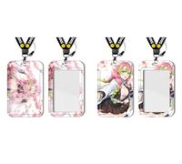 2 Pieces Lanyard Badge Holder Card Holder Ghost Slayer Kanroji Mitsuri Anime | For ID Cards, Keys, Office, School, Transportation (3)
