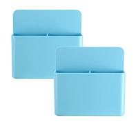 2 Pieces Large Capacity Blue Strong Magnetic Chalk Holder,Fridge Magnet Holder,Marker Holder,Locker Container Organizer, Letter Holder Fridge,Wall Pen/Remote Control Holder,Whiteboard Pen Holder
