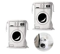 2 Pieces Laundry Bags 60 x 50 cm Travel Laundry Bag Large Drawstring Bag Storage Bags for Clothes Laundry Basket Liner Canvas Dirty Clothes Bag Portable Storage Bag Foldable Travel Laundry Bag