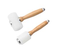 2 Pieces Leather Carving Hammer DIY Leathercraft Wooden Mallet Nylon Wood Handle Hammer Leather Carving Mallet Craft Tool for DIY Stamping Sew Leather Cowhide Tool (White)
