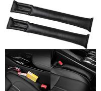 2 Pieces Leather Gap Filler Pad, Car Seat Gap Plug, Leather Car Seat Gap Plug, Prevent Items from Falling, Suitable for Most Models of Cars, Black