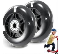 2 Pieces LED Flashing Skateboard Wheels 80mm - Micro Maxi Rear Replacement for Kids Scooter Accessories - Children Toddlers Boys and Girls