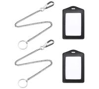 2 Pieces Long Chain Keychain, 2 Pieces Id Card Cover, Waterproof Card Cover, Anti-Lost Keychain, Portable Keychain.