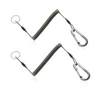 2 Pieces Lost Ropes, Steel Wire Anti-Fall Ropes, Spiral Keychains, Safety Spring Ropes, Mountaineering Buckle Ropes, Elastic Wire Lanyards, Suitable For Fishing And Mountaineering