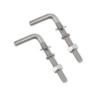 (2 Pieces) M12x100mm L Shaped Threaded Bolt Kits 304 Stainless Steel Foundation Anchor Bolts Square Screws Hooks For Hanging