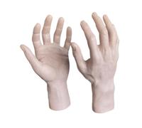2 Pieces Male Hand Model Halloween Fake Hands for Nails Practise Jewelry Display